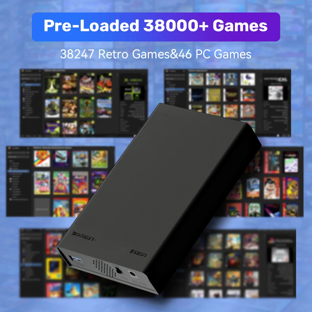 500G Portable Video Gaming Consoles For PS2/PS3/PS1/N64/Xbox/MAME/NDS/NES/PSP/DC/Wii External Game Hard Drive With 38000+ Games