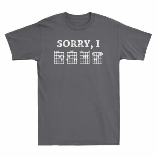 

Sorry I-DGAF Funny Hidden Message Guitar Chords Note Lover Vintage Men's T-Shirt