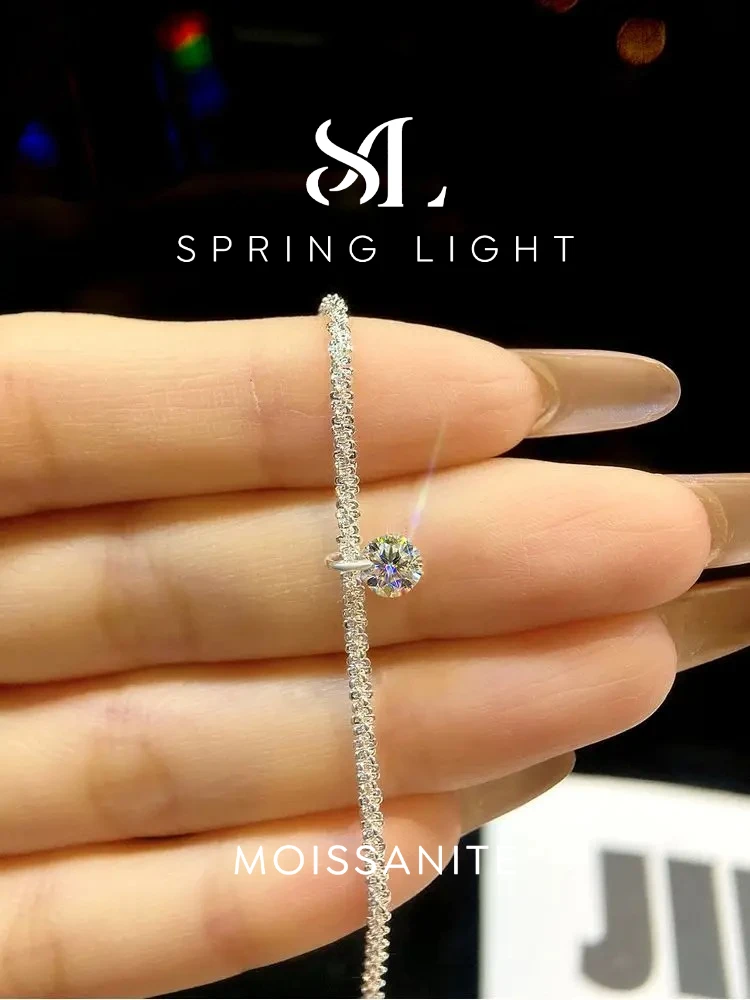 

0.5 Carat Brilliant Round Moissanite Diamond Bracelet For Women 925 Sterling Silver Engagement Wedding Luxury Jewelry