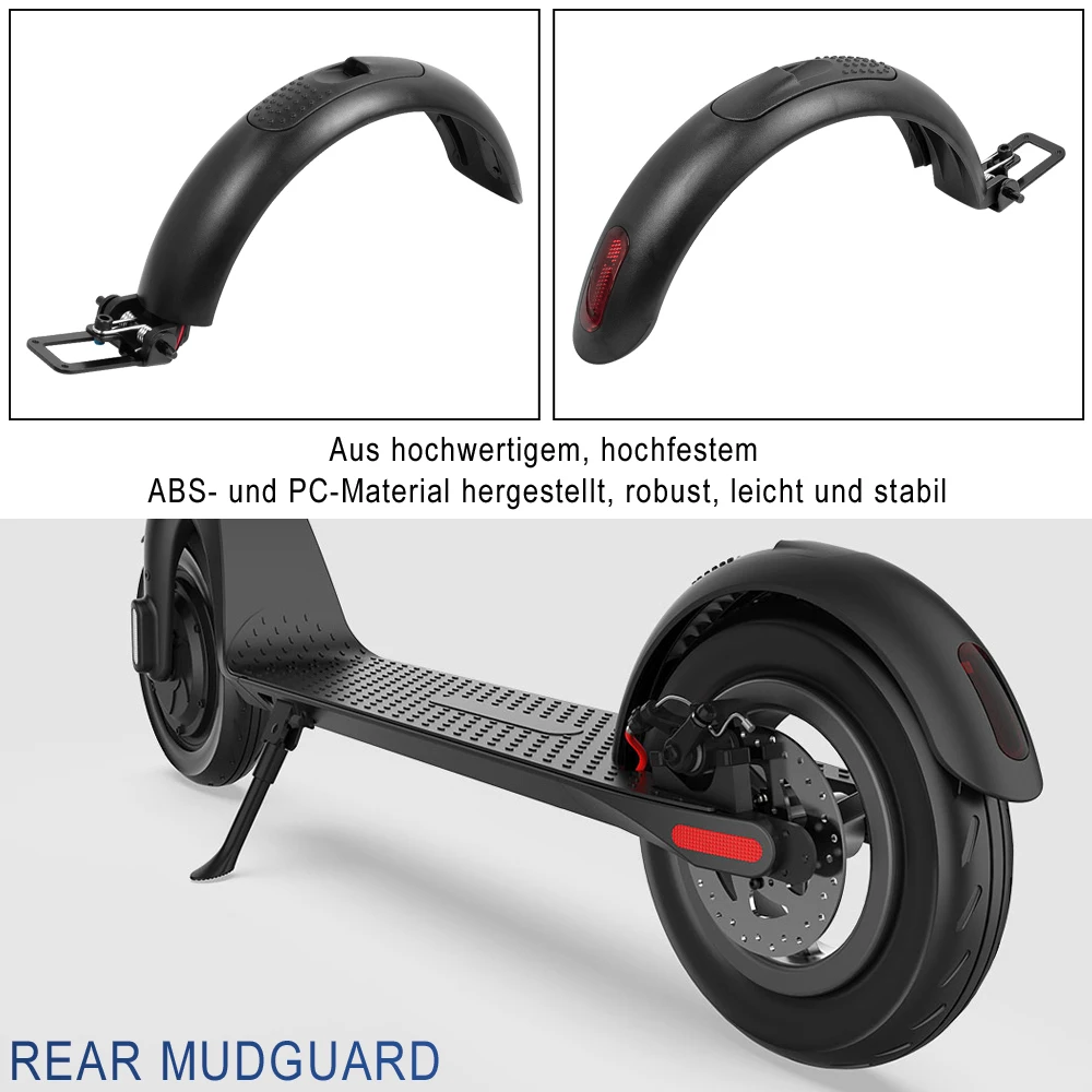 Rear Wheel Fender  with Light for HX X7 X8 Electric Scooter Rear Mudguard Set Aluminum Alloy Hook Plastic Shell Taillight Parts