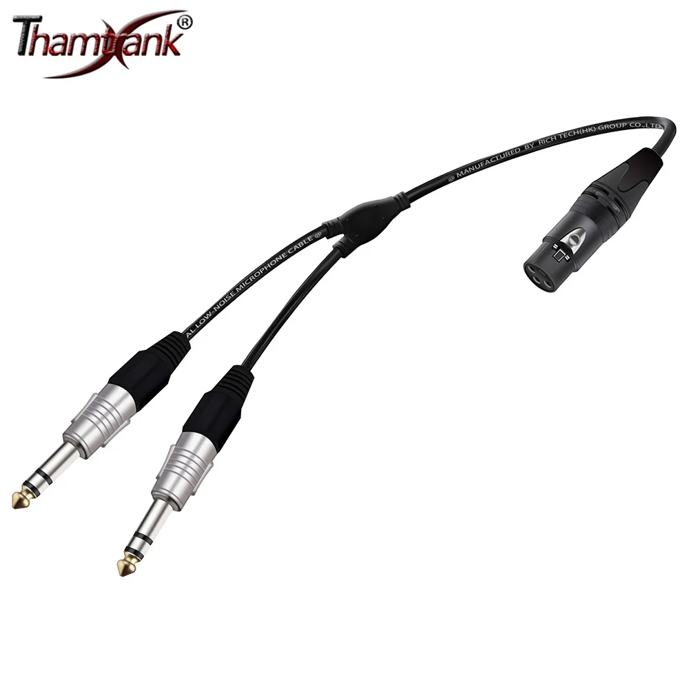 

Y Splitter 3Pin XLR Female Plug to Dual 6.35mm (1/4inch) TRS Male Stereo Audio Extension Cable Converter Adapter for Mixer MIC