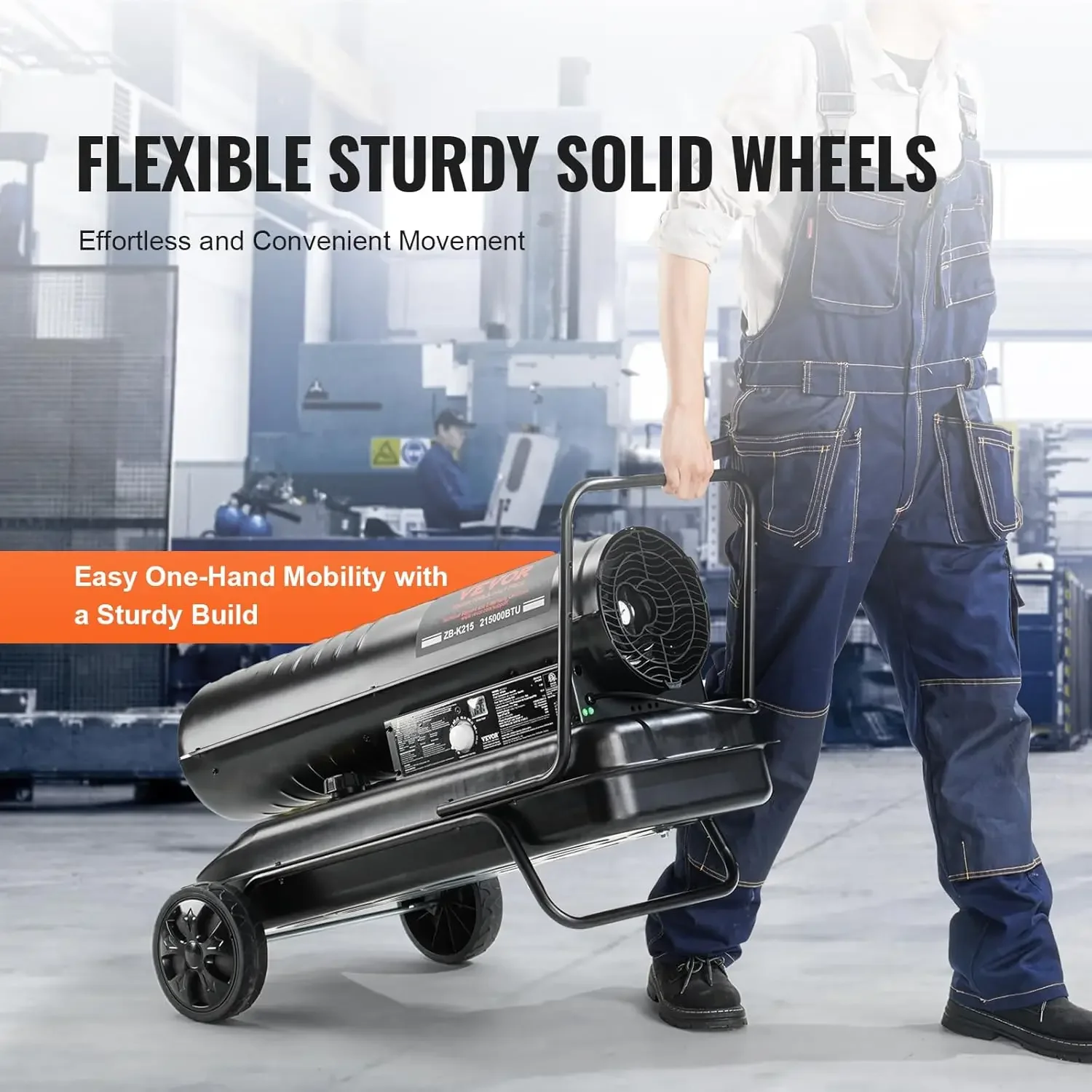 سخان الديزل طوربيد، 215000   وحدة حرارية بريطانية، محمولة مع تحكم في الحرارة، خزان سعة 13.2 جالون، فعالة لـ Sp الداخلي والخارجي