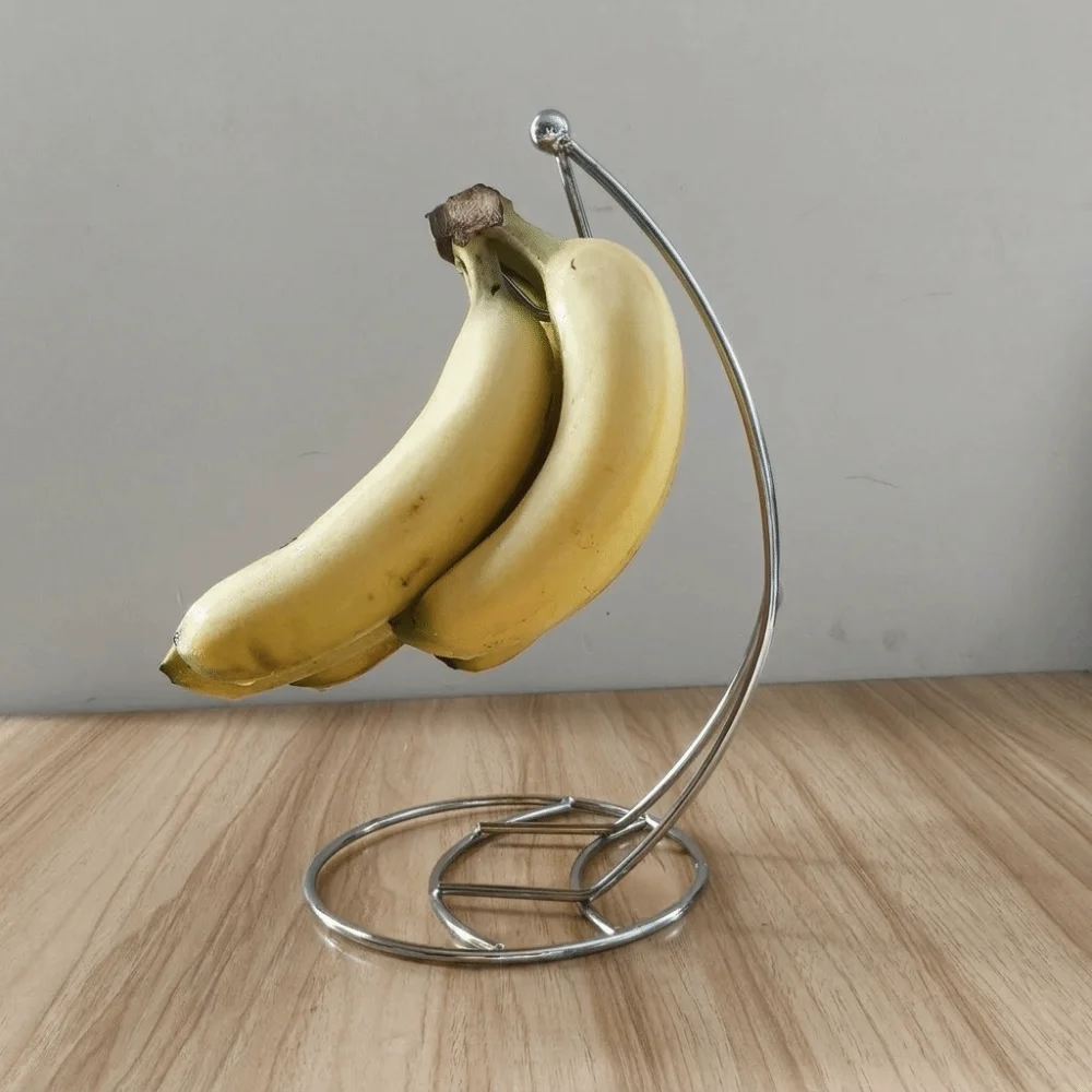 Decorative Rack Rust Proof Metal Banana Rack with Base Portable Banana Holder Stable Stand Fruit Hanger Rack Countertop Use