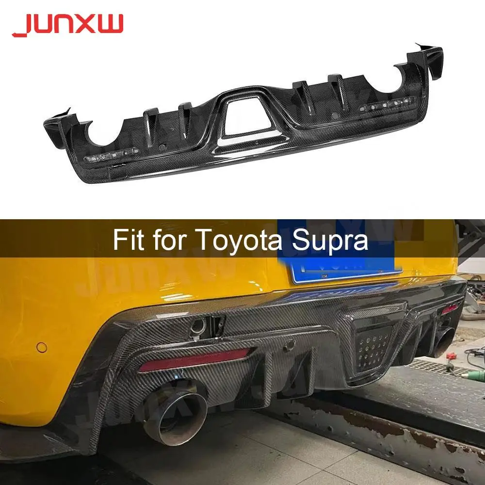 

Carbon Fiber/FRP Prime Car Accessorise Rear Bumper Lip Diffuser with Lamp For Toyota Supra 2019 2020 Auto Car Styling