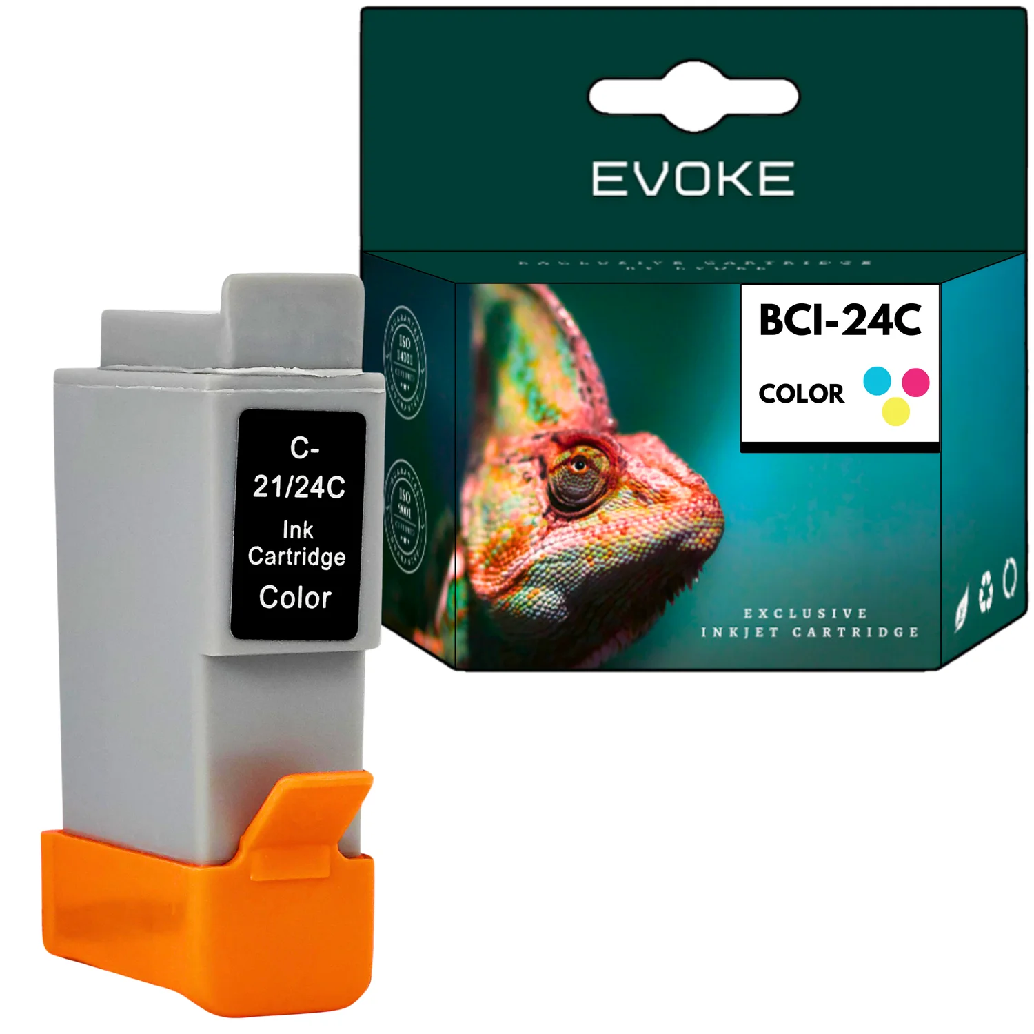 Evoke Compatibele Inkt voor Canon Bci-24C Bci24C 0955A002 6882A002 Driekleurig Cmy Cyaan Magenta Geel 12,3 ml 320 Pagina's Pixma I250 I350 I450
