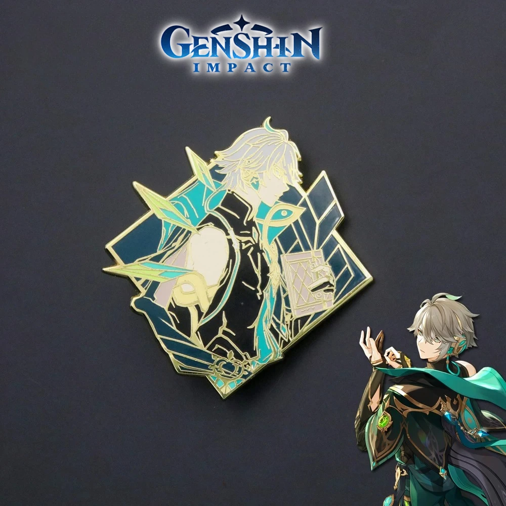 

Genshin Impact Game Merch Enamel Pins Brooch Alhaitham Metal Badge Collection Gift for Fan Fashion Jewelry Decorative Pendant