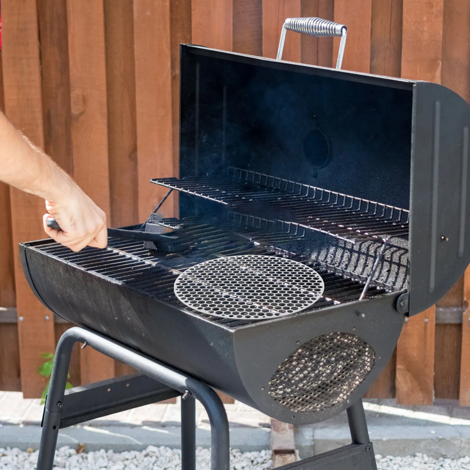 

Stainless Steel Grill Mesh Round Net Practical BBQ Tool Outdoor Cooking Accessories Grilling Food Rack Safe Meat Vegetable