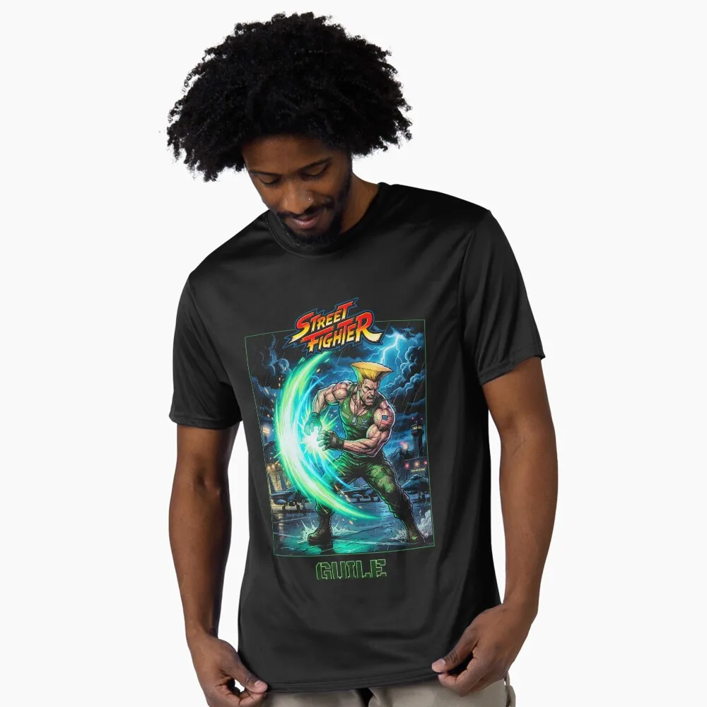 90s Guile Street Fighter Retro Combat Gift t shirt Arcade game Graphic Tee 100% cotton printed Y2K Clothes Large size Tops S-6XL