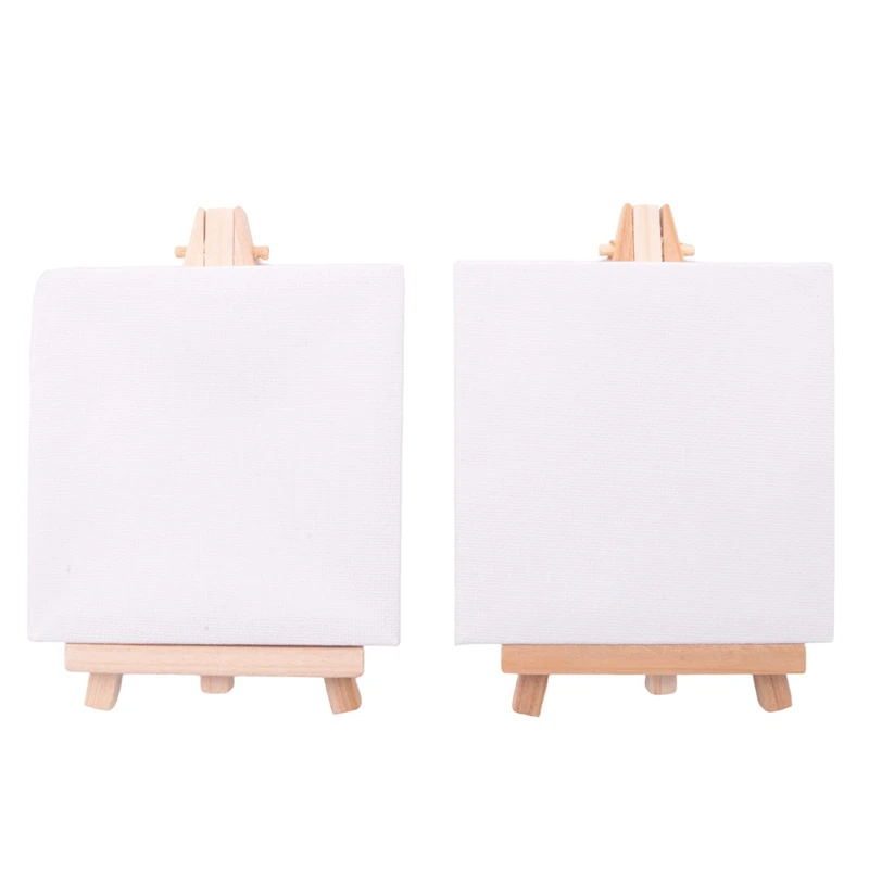 10 Set Artists Mini Canvas Set Painting Craft DIY Drawing Small Table Easel Gift