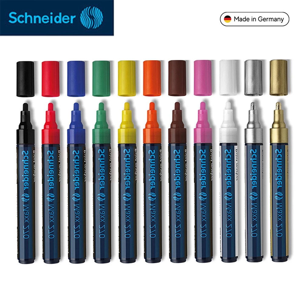 3pcs German Schneider Paint Markers Permanently Marked Maxx270/271/278 Coarse/fine Waterproof High Temperature Office Supplies