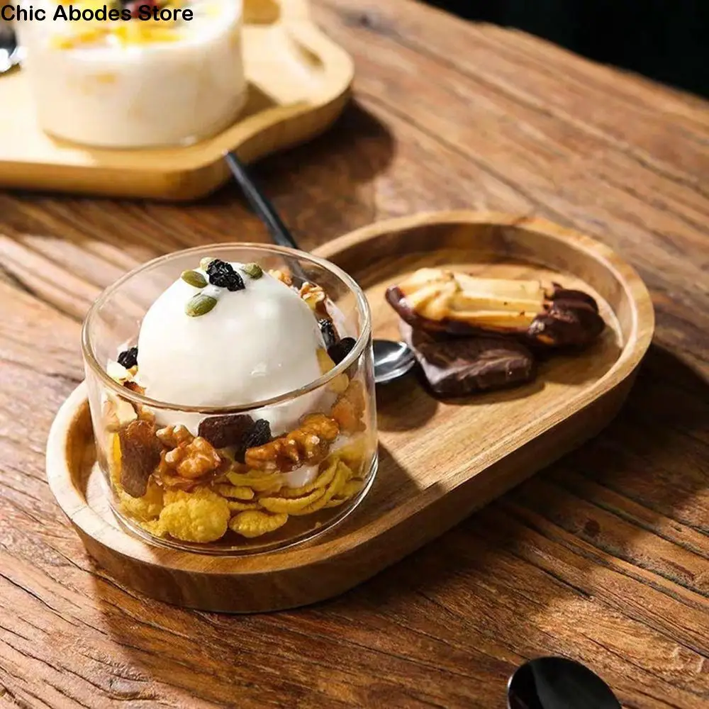 

DIY Glass Pudding Cup Transparent Round Shaped Candy Dishes Serving Bowls Tiramisu
