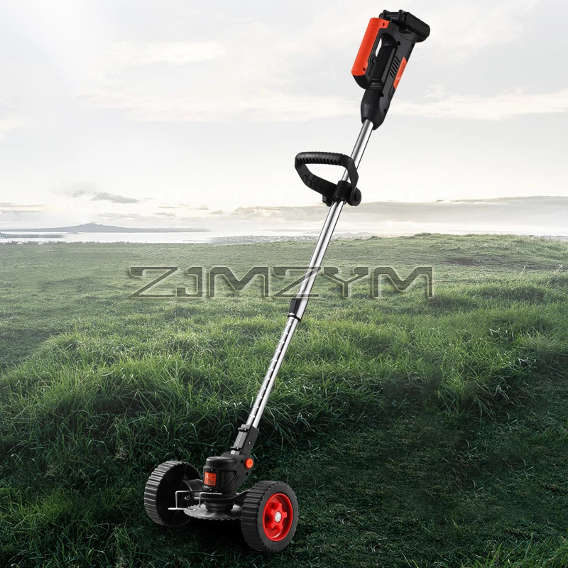 

Household Electric Lawn Mower Portable Cordless Grass Trimmer Home Garden Pruning Machine with Auxiliary Handle