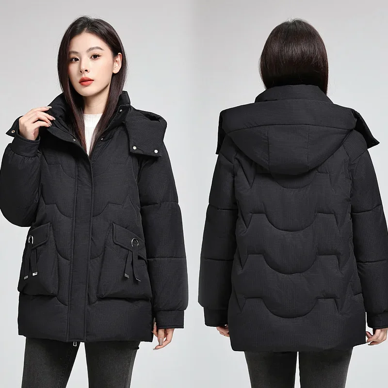 

Women Down Coats Long Sleeve New Soft Solid Lightweight Bread Down Jacket Female Warm Coat Outerwear Winter Parkas Lady Top