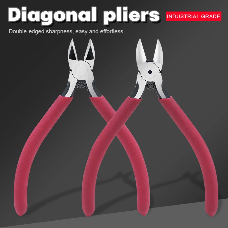 Universal Diagonal Pliers Carbon Steel Electrical Wire Cable Cutters Side Snips Flush Pliers Nipper Spring Loaded Hand Tools DIY