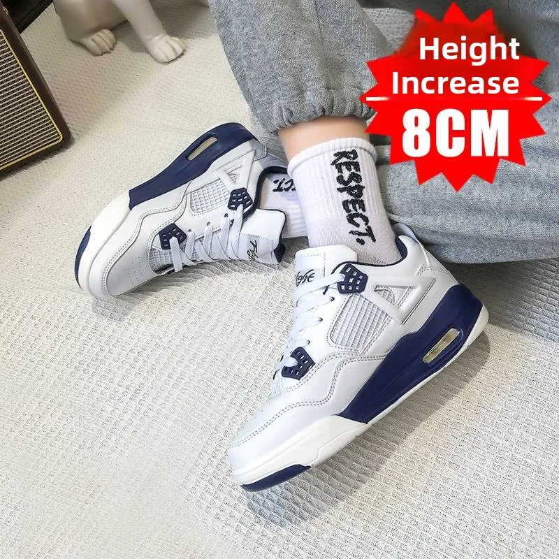 

Men's 0CM Heightening Summer Breathable High Top Sports oes Trendy Running oes Invisible Inner Heightening 8CM