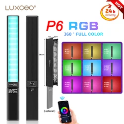 LUXCEO P6 RGB Tube LED Video Light 2500K-6500K Photo Light RA≥95 Colorful Fill Lighting for Photographer Youtuber Film Maker