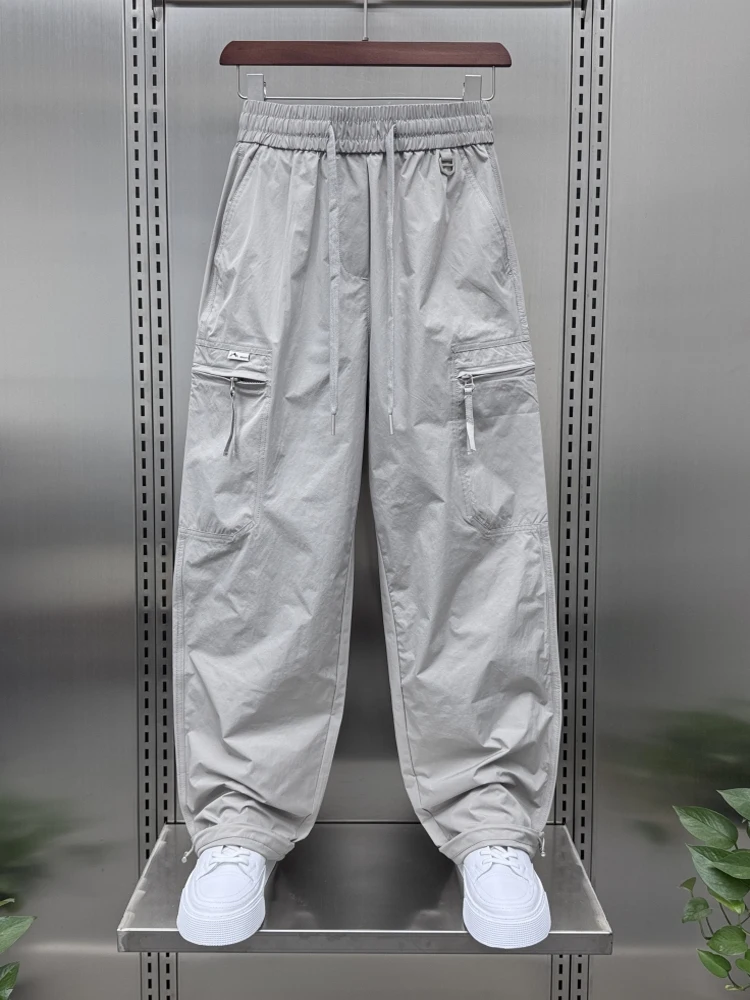 

Trendy Spring Summer Men's Loose Straight Leg Work Pants Thin Sli Outdoor Qui Dry Casual Trousers Comfortable Loose Fit