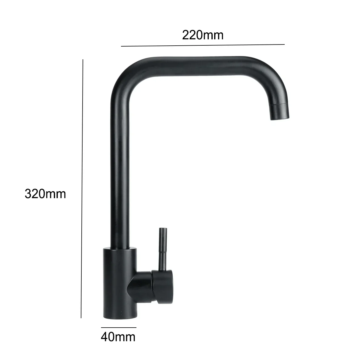 

Kitchen Faucet Black Hot and Cold Single Handle Tap Stainless Steel Kitchen Sink Water Tap 360 Rotation Kitchen Shower Faucet