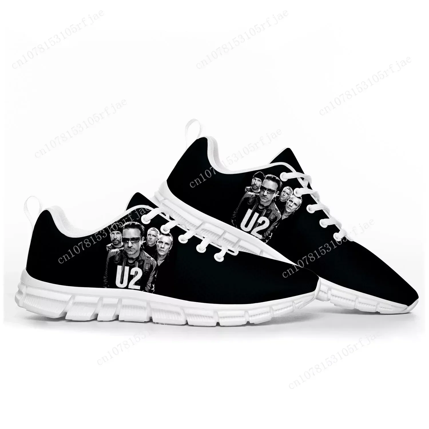U2 Rock Band Fashion Punk Sports Shoes Mens Womens  Sneakers Casual Custom Couple Shoes White