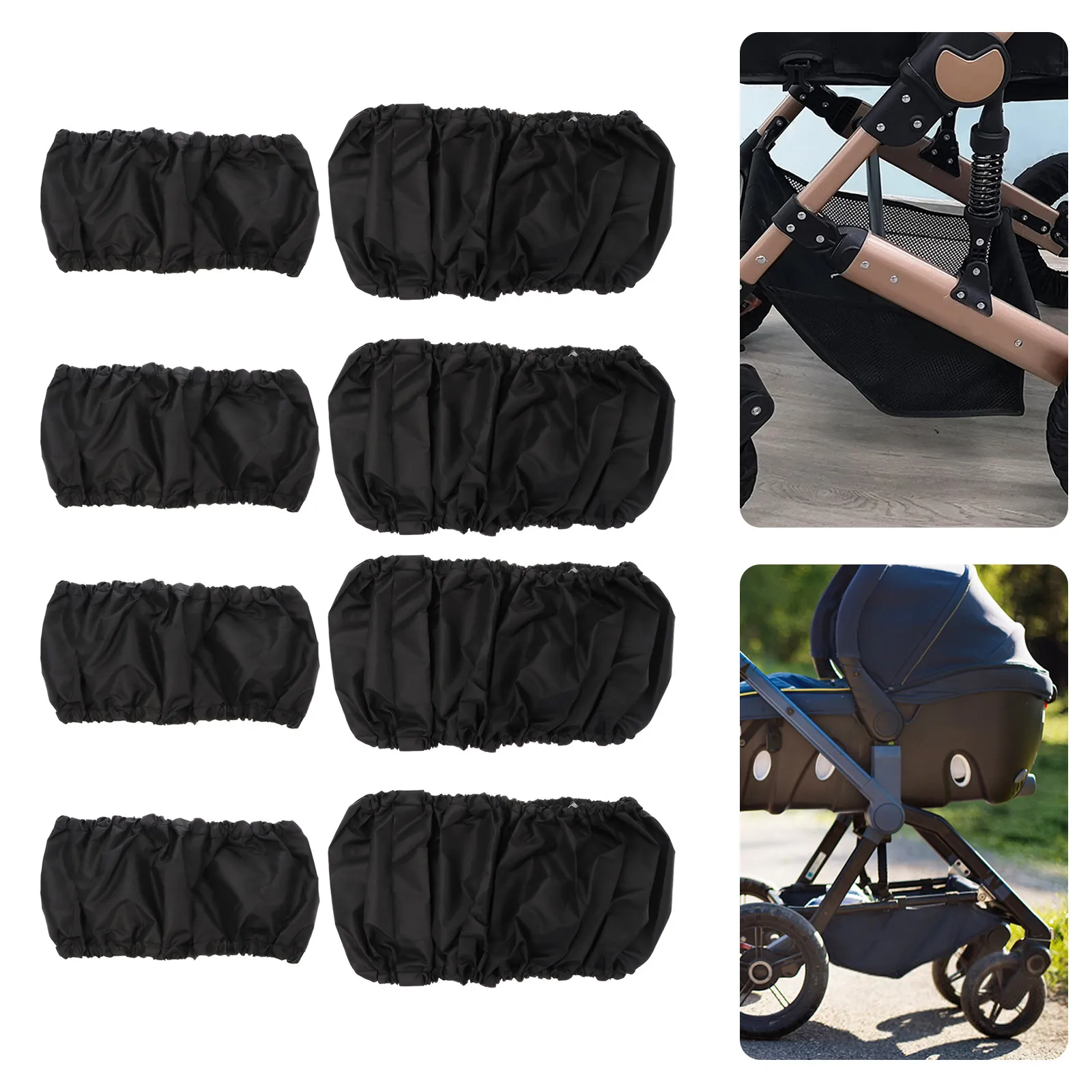 

8Pcs Wheel Cover for Stroller Pushchair Heavy Duty Oxford Fabric Wear Resistant Water Resistant Wheel Protective Cover Accessory