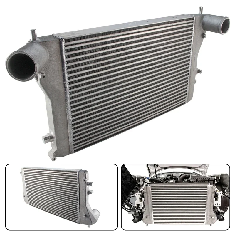 Black/Silver Front Mount Intercooler Fits For  VW Golf GTI 06-10 2.0T Turbo MK5 (Version2) Aluminum