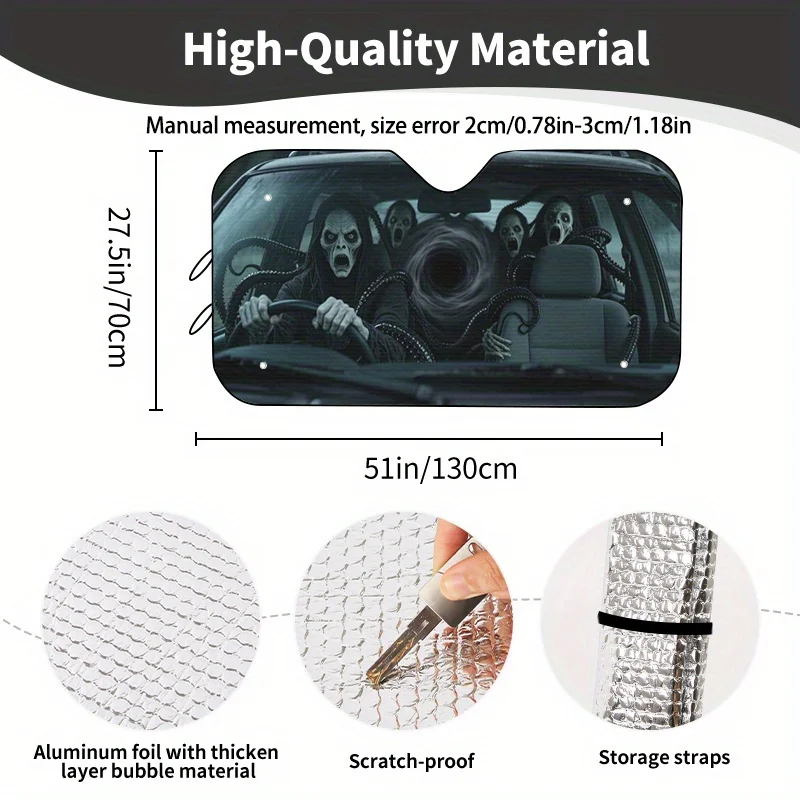 Funny Animal Car Sun Visor, 1pc Car Interior Sunshade, UV Protection With Four Suction Cups For Easy Installation, Windshield Su