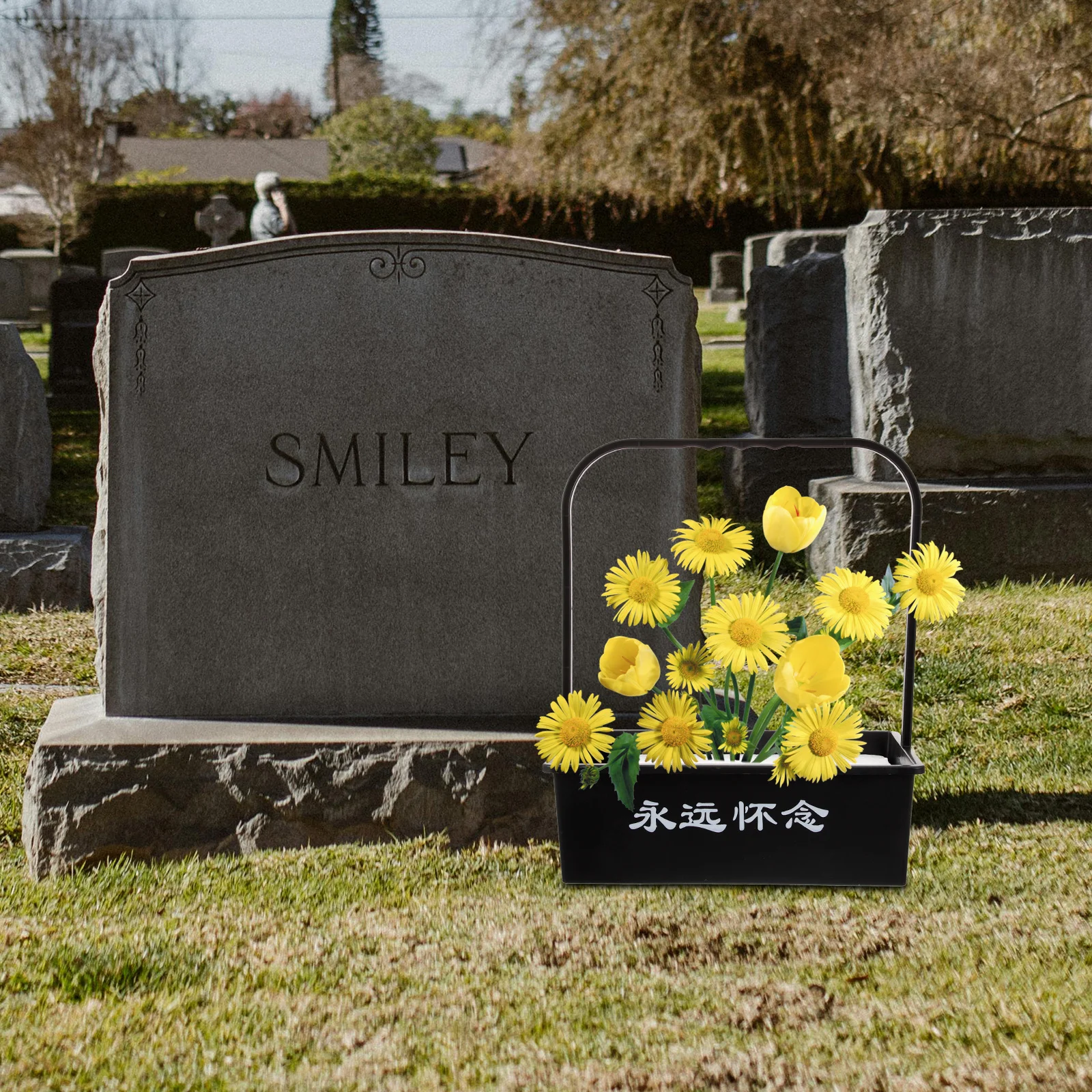 

Plastic Flower Basket Sacrifice Packaging Container Tomb-Sweeping Day Grave Cemetery Decoration Grave Flower Basket