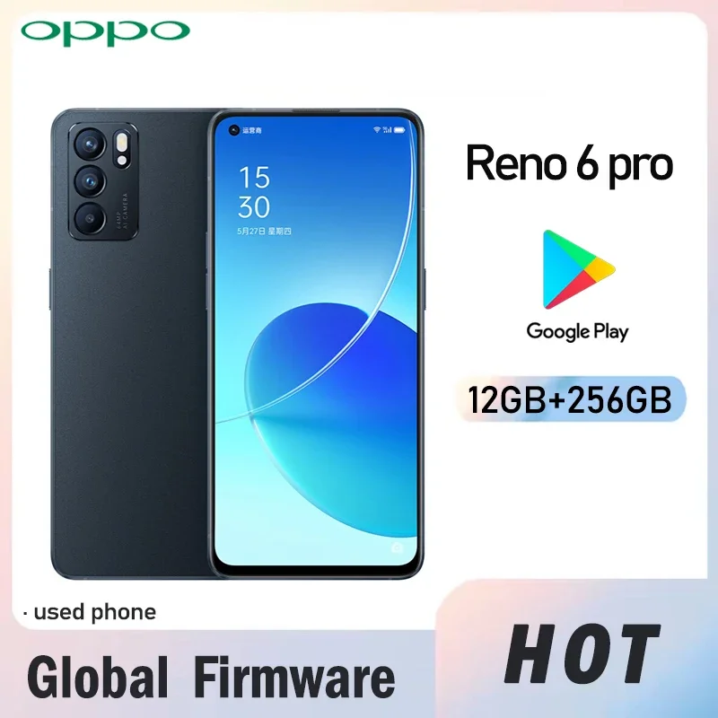 OPPO Reno 6 Pro 5G smartPhone Global firmware 4500mAh MTk Dimensity 1200 good condition 12GB 256GB 64MP+32MP used phone