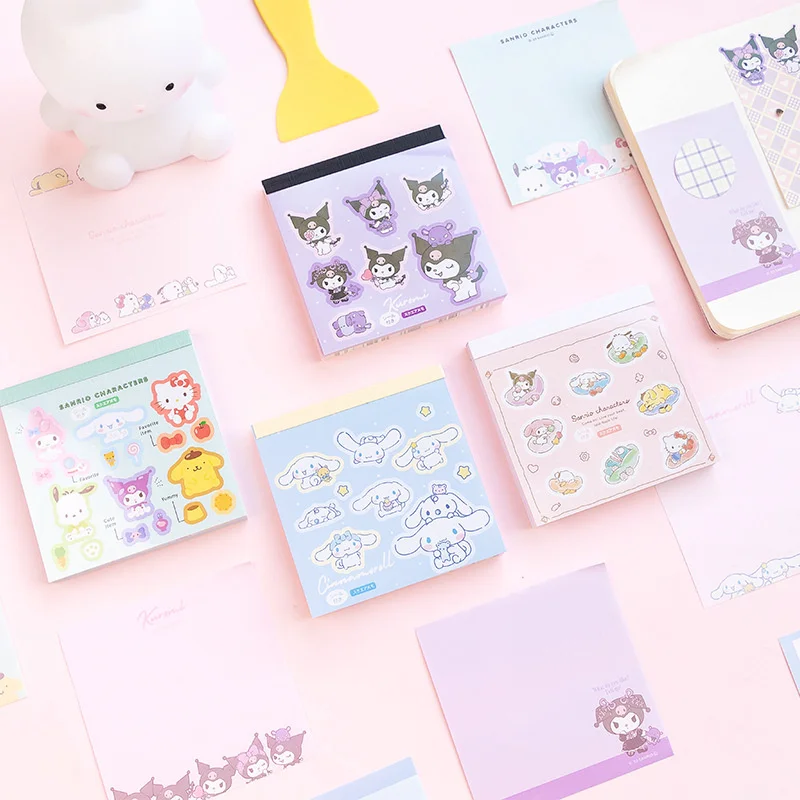 

12pcs/lot Sanrio Kuromi Kitty Memo Pad Cinnamoroll Sticky Note Stationery Label Notepad Planner Sticker Post School Supplies