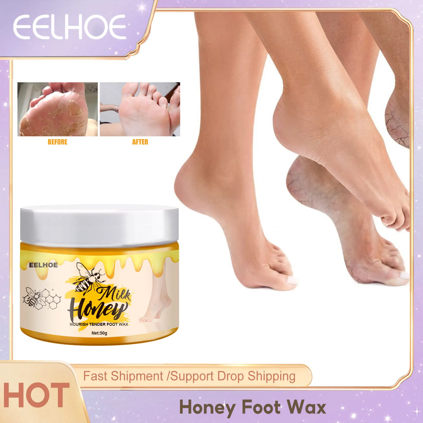 Anti Drying Foot Wax Repair Cracked Dead Skin Removal Exfoliating Hydrating Improve Rough Remove Callus Peelings Feet Care Mask