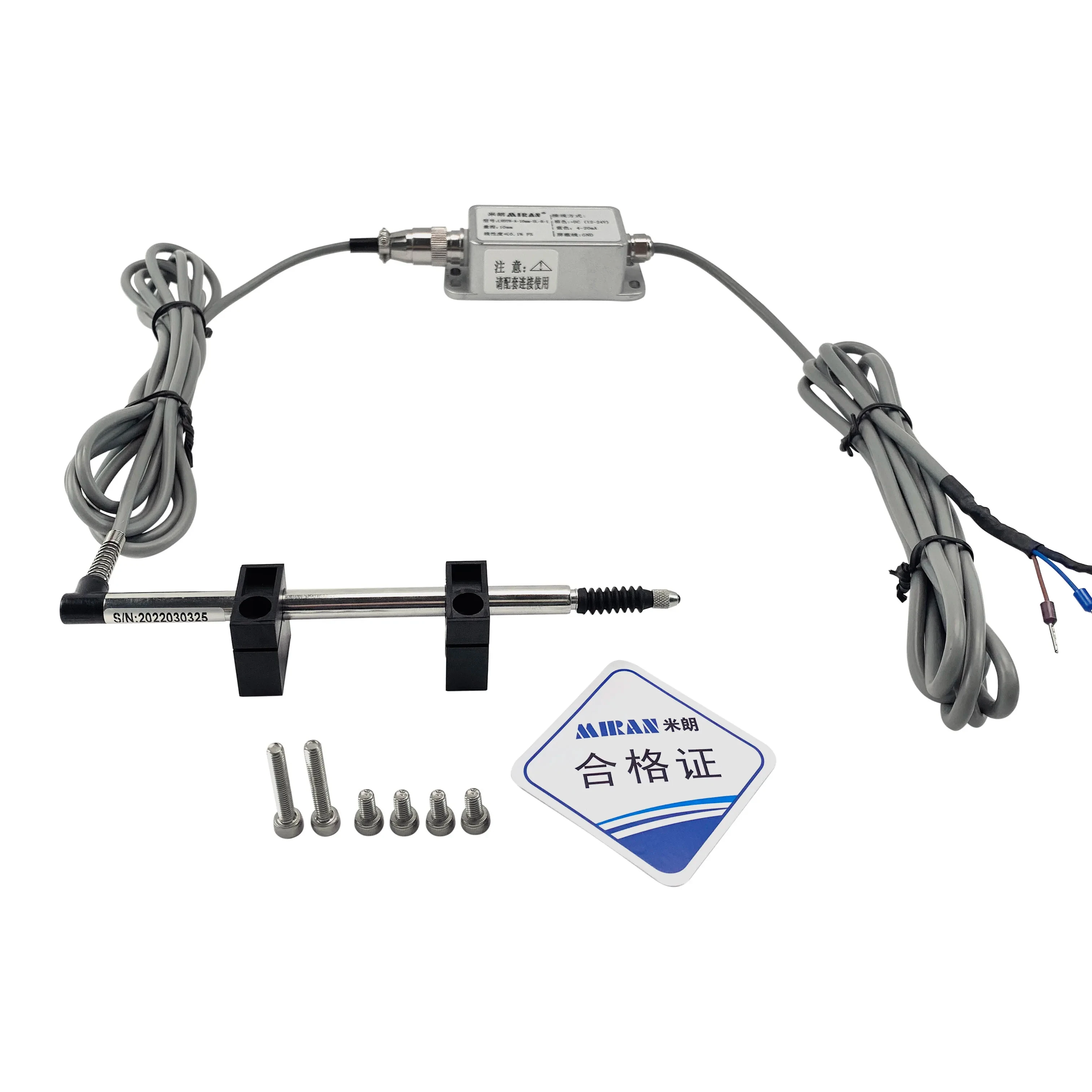 Miran Factory LVDT8-A-2.5mm 4-20ma Output signal LVDT Linear Position Transducer with Spring