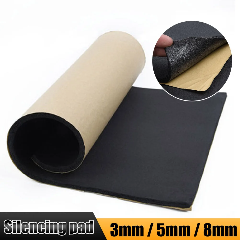 200x50cm Car Sound Deadening Mat 5/6/10mm Sound Absorber Foam Noise Insulation Pad Heatproof Soundproof Deadener Cotton Pad