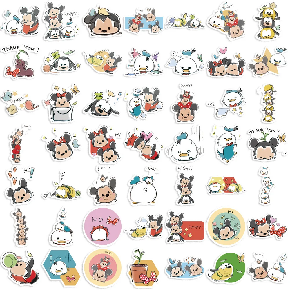 10/30/50pcs Disney Tsum Tsum Mickey Mouse Stickers Cute Cartoon Kid Sticker Toy Laptop Guitar Phone Funny Anime Graffiti Decals