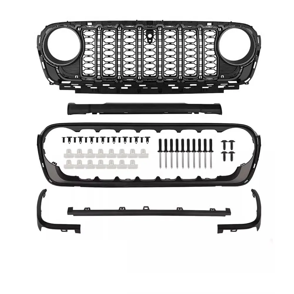 Jeep JKラングラー　フロントグリル フロントグリル,ジープラングラーjl 2018-2024,上位グリッド,フロント