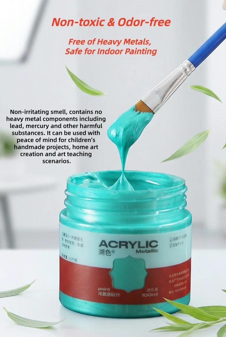 100 ml goldene Farbe, Metall-Acrylfarbe, wasserfestes Pigment, handgemalte Wandmalerei, Kunst, Perlglanzpigment, Statuenfärbung – Detail 7