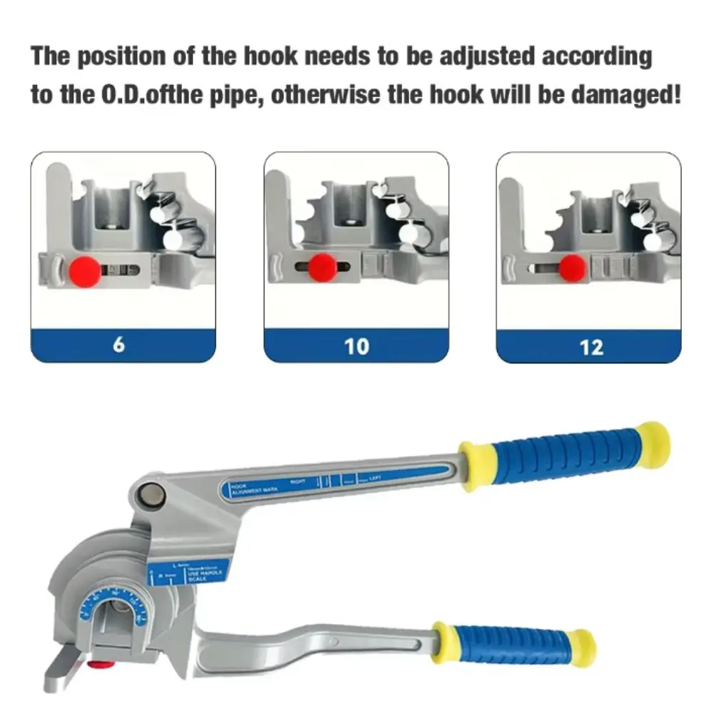 3-In-1 Pipe Bender 0-180° Bending Range Manual Handle Hand Tool Soft Bronze Bending Corner 0 Tube Molder Refrigeration Repair
