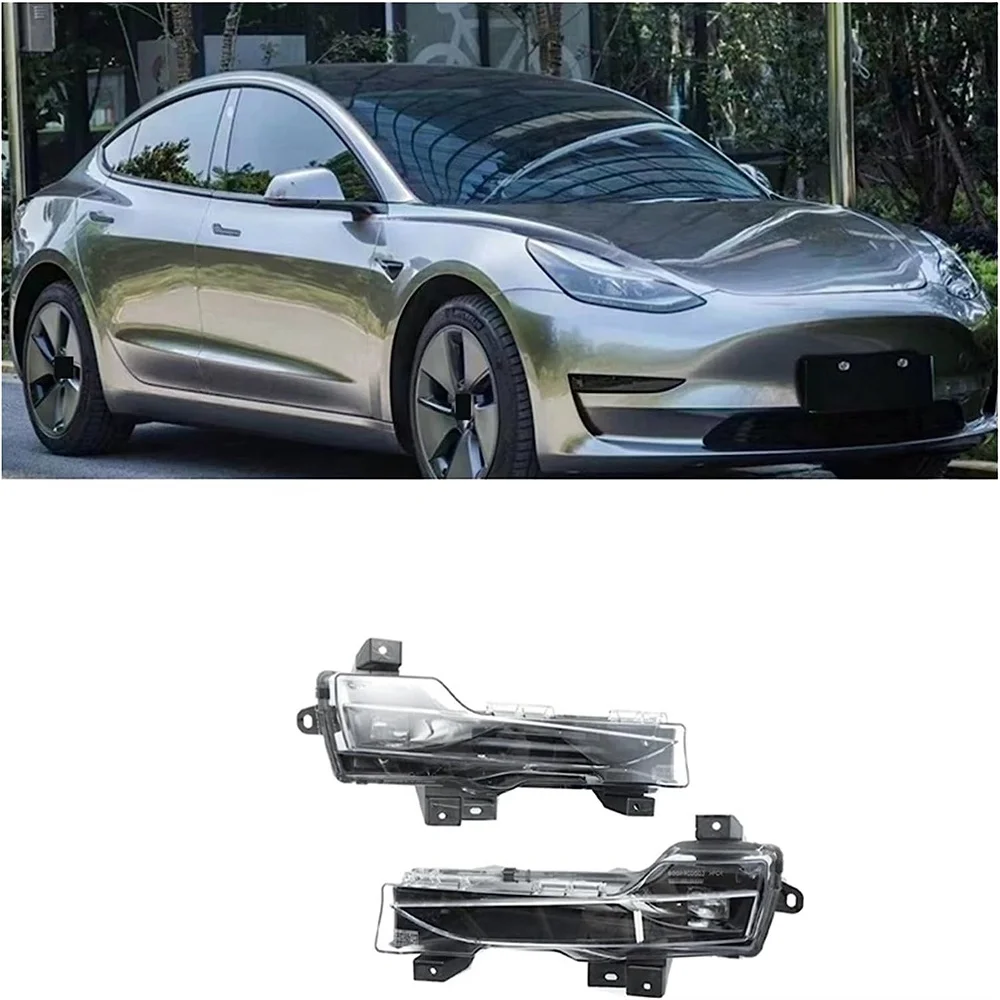 1077395 1077396 gruppo fendinebbia anteriore per auto LED DRL lampada di guida sinistra/destra per Tesla Model 3/Y 2020-23 versione europa No ambra