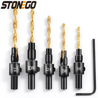 5PCS Woodworking Hole Opener Set Hex Screw Hardware Tool Countersink Drill Core Bit Drilling Expanding