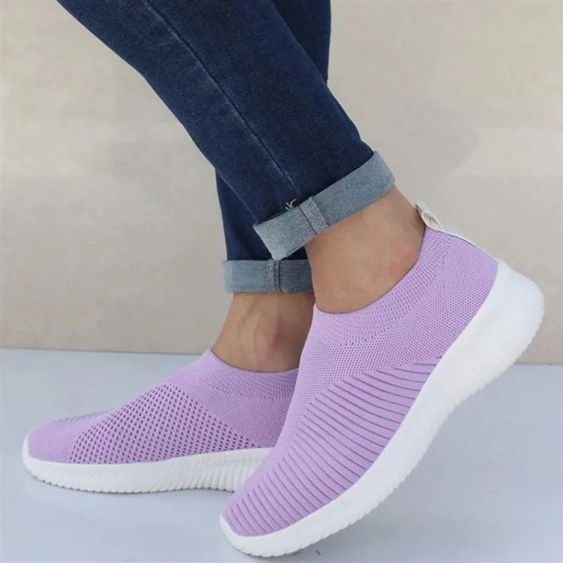 Sapatilhas de plataforma plana para mulheres, sapatos de calção volumosos, sapatos de caminhada casuais, meias, moda