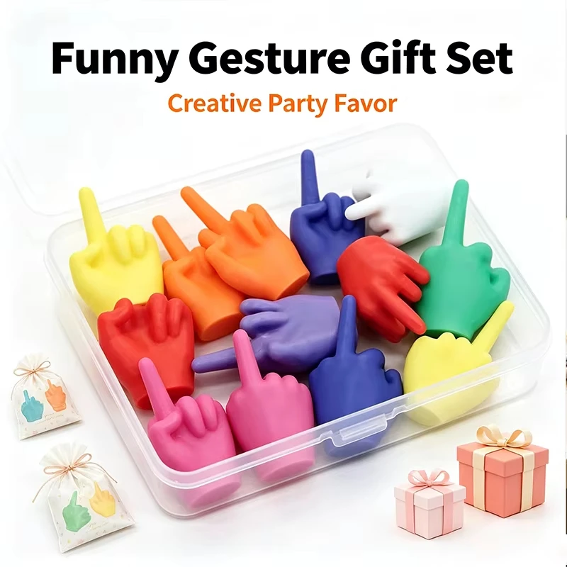 25/50/100pcs 3D Print Middle Finger Statue Gesture Spoof Finger-shaped Desktop Ornaments Party Fun Colorfu Finger Small Gift