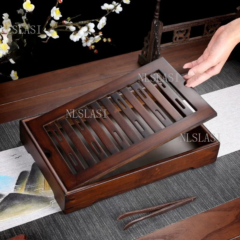 Bamboo-made Drainable Tea Tray Household Chinese Style Pallet Rectangle Kungfu Teaset Tea Tray Tea Ceremony Accessories
