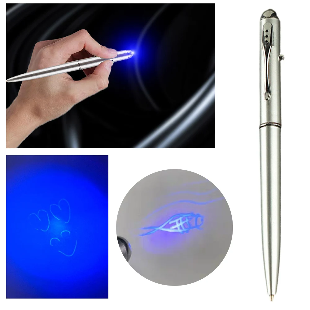 Invisible Ink Pen Anti-Counterfeit Secret Message Pens With UV Light Plastic Secret Ballpoin Pen for Kids Birthday Student Gifts