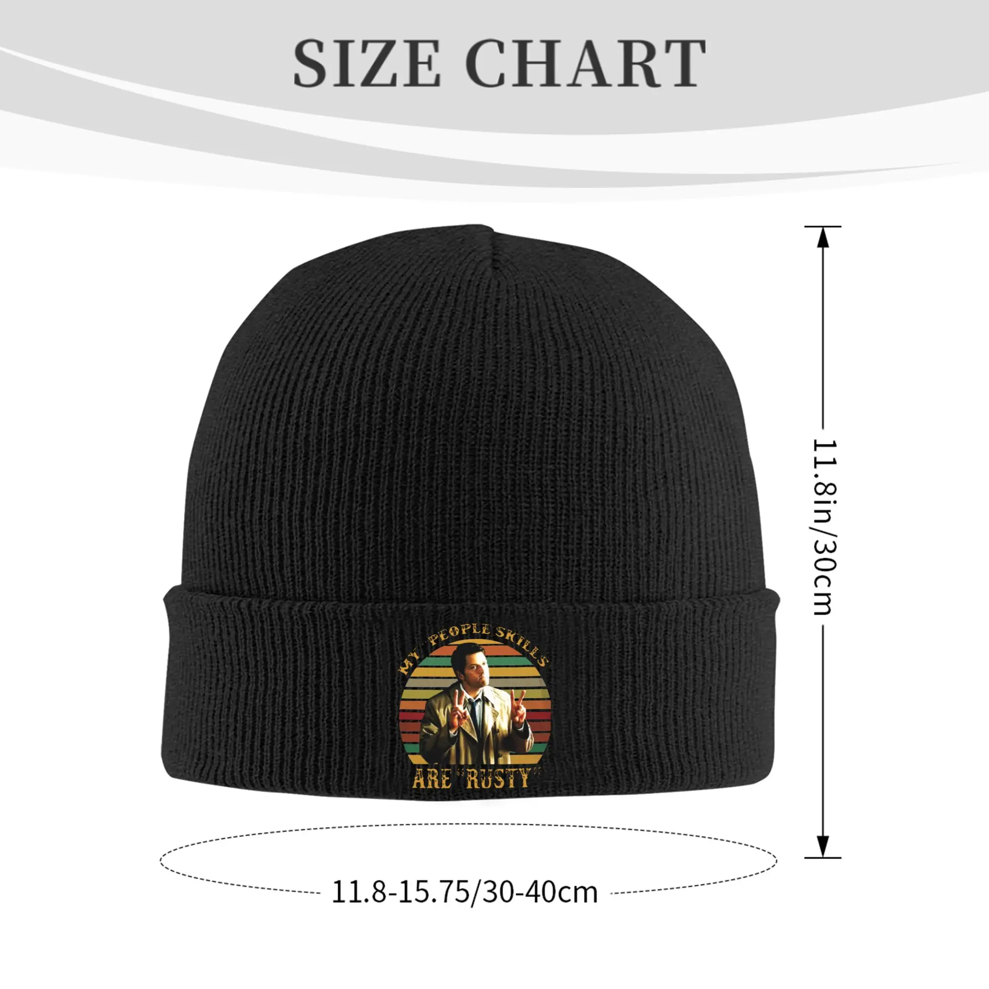 My People Skills Are Rusty Husband Knitted Cap for Women Men Skullies Beanies  Winter Hats Acrylic Castiel Supernatural Warm Cap