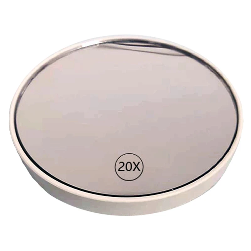 Espelho de maquiagem portátil com alça, anti-fog Vanity Mirror, Ventosa, 20X