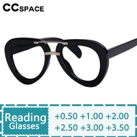 Gafas de lectura de piloto a la moda para hombres y mujeres, gafas ópticas populares de resina para presbicia, dioptrías personalizadas + 50 + 100 + 200 + 300 + 400 # 302454