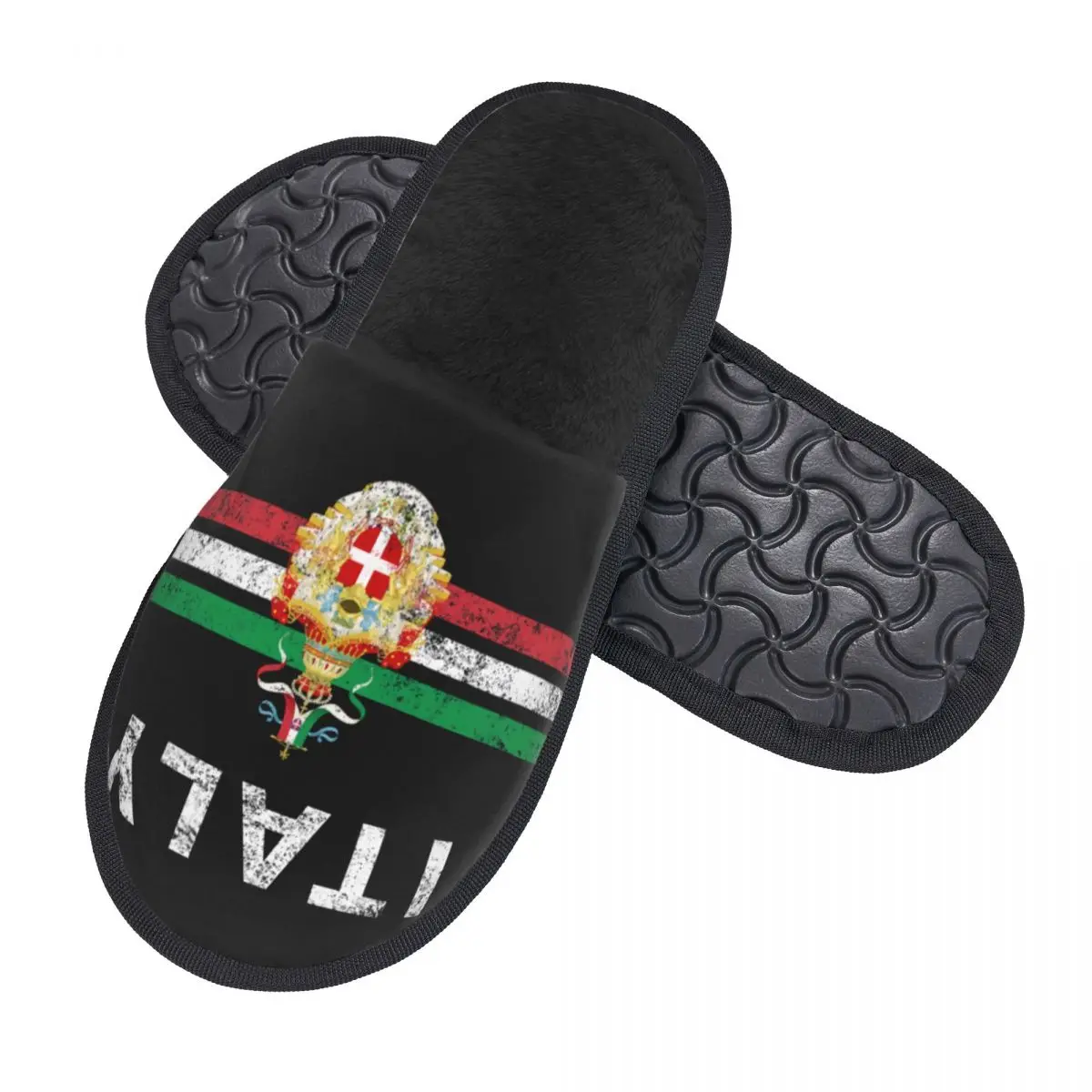 Custom Italian Emblem Italy Flag Comfy Scuff Memory Foam Slippers Women Patriotic Gift Bedroom House Shoes