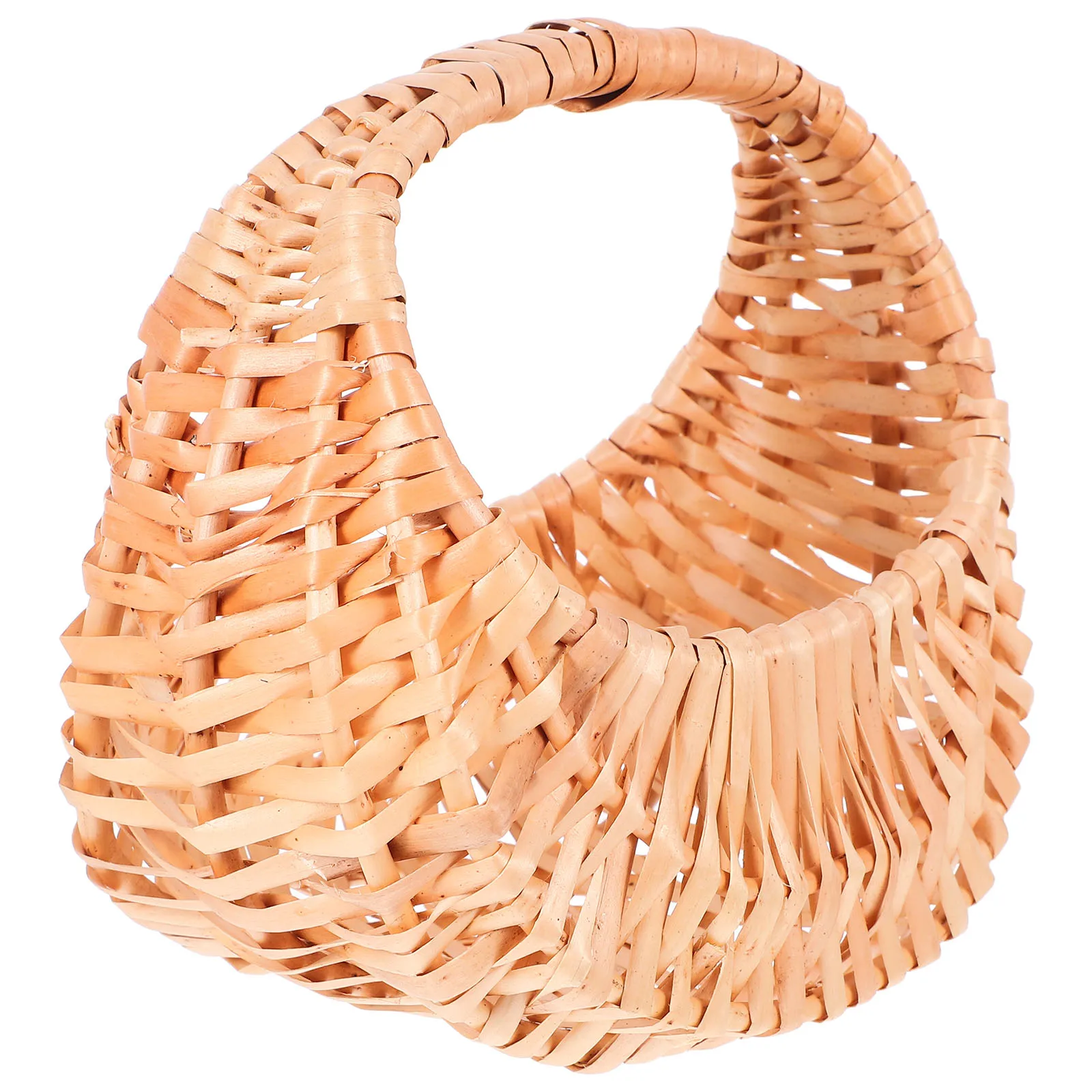 

Rattan Flower Basket Handheld Wicker Bride Baskets Rustic Floral Arrangements XH24-134 Black DIY Style Modern
