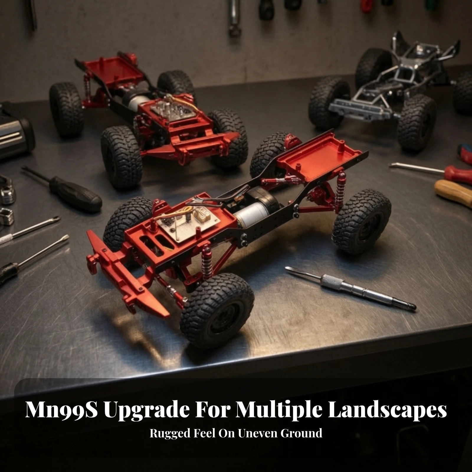 RC Car Upgrade Kit Anodized Chassis Parts Kit with Shock Absorbers Shock Absorber Set Heavy-Duty Hardware Lightweight