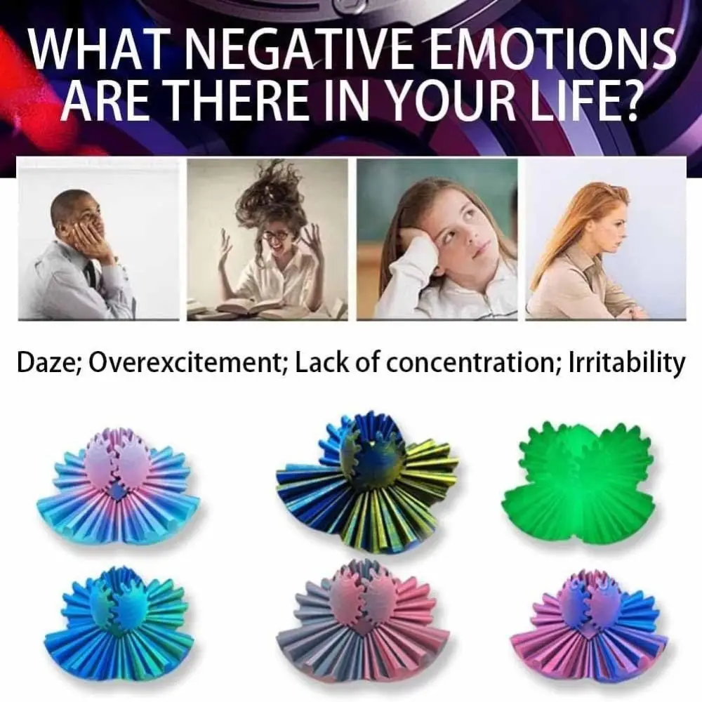 New Anxiety Relaxing 3D Printed Gear Ball Fidget Toy Sensory Needs Spin Ball Gear Sphere Rotary Stress Ball for Kids