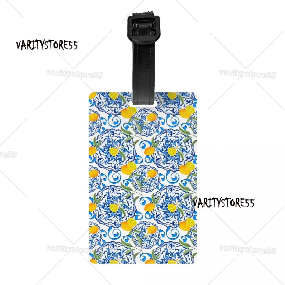 Custom citrus,mosaic Background ,Mediterranean Style,lemon Fruit Pattern Luggage Tag Travel Bag Suitcase Privacy Cover ID Label